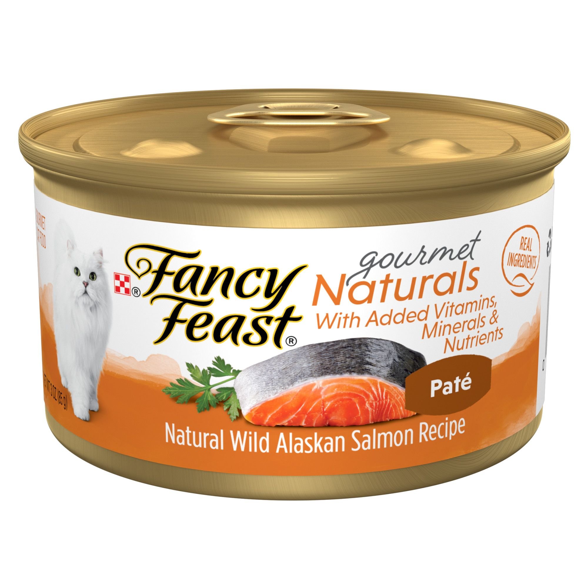 FANCY FEAST Gourmet Naturals Wild Alaskan Salmon Recipe Pate Canned Cat