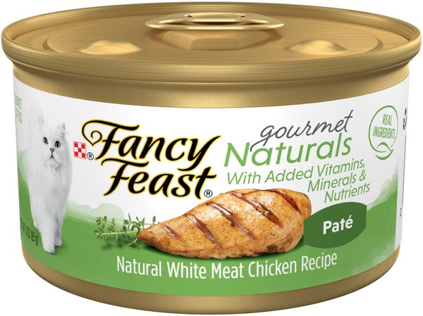 Fancy Feast Gourmet Naturals White Meat Chicken Recipe Pate Canned Cat Food, 3-oz, case of 12 slide 1 of 11