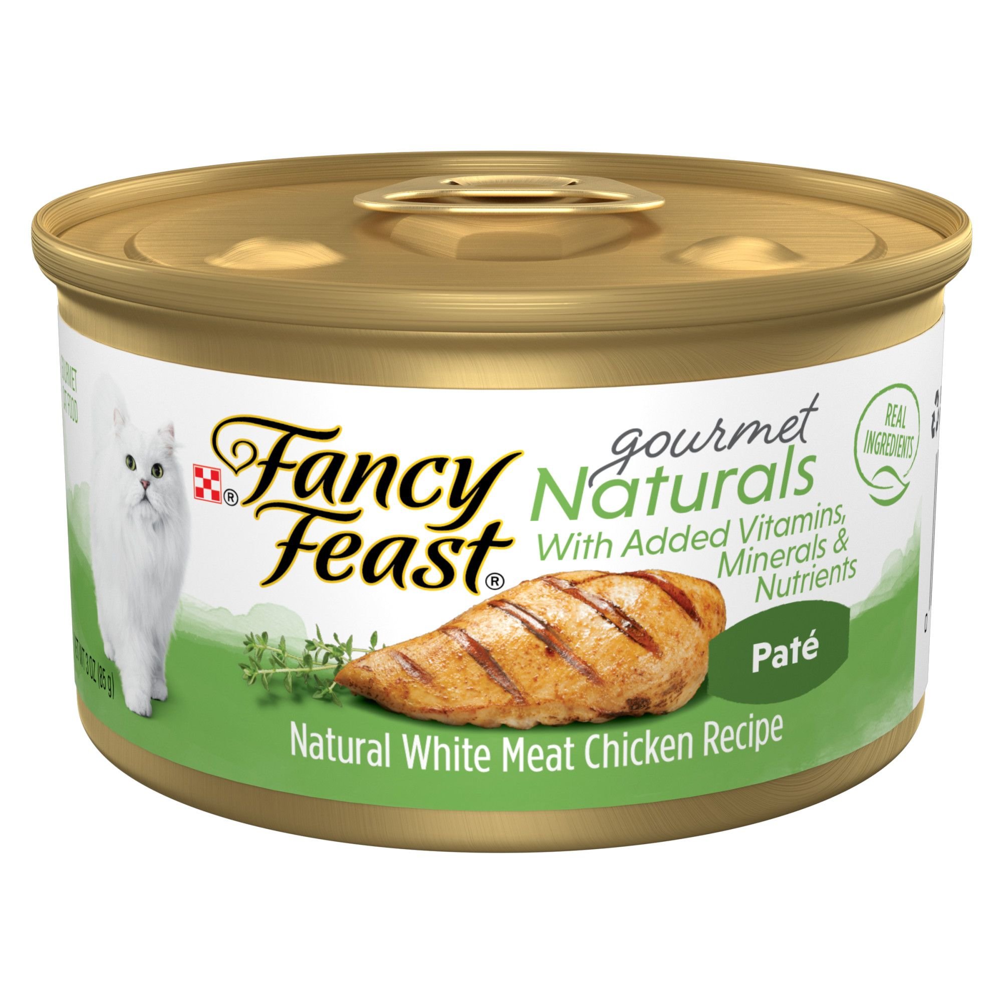 FANCY FEAST Gourmet Naturals White Meat Chicken Recipe Pate Canned Cat ...