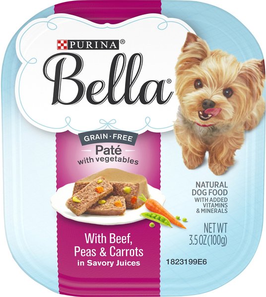 Purina Bella Small Breed Beef Pate in Savory Juices Grain-Free Wet Dog Food Trays, 3.5-oz tray, case of 12 slide 1 of 10