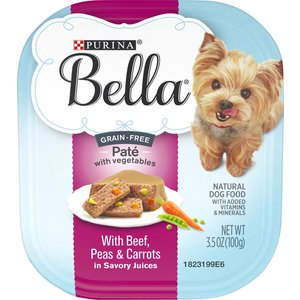 Purina Bella Small Breed Beef Pate in Savory Juices Grain-Free Wet Dog Food Trays, 3.5-oz tray, case of 12