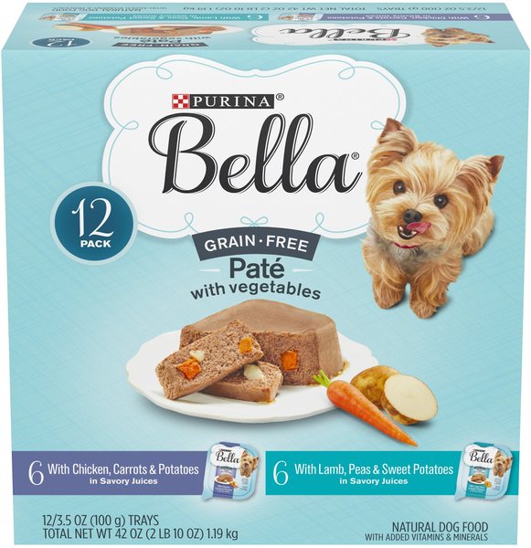 Purina Bella Small Breed Chicken & Lamb Variety Pack Grain-Free Wet Dog Food Trays, 3.5-oz tray, case of 12 slide 1 of 10