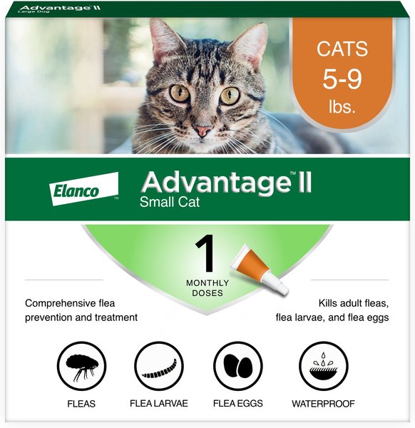 Advantage II Flea Spot Treatment for Cats, 5-9 lbs, & Ferrets, 1 Dose (1-mo. supply) slide 1 of 13