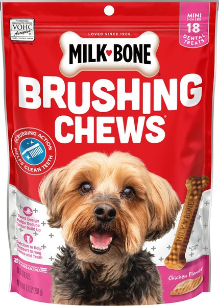 Milk-Bone Original Brushing Chews Daily Dental Dog Treats, Mini, 18 count slide 1 of 8
