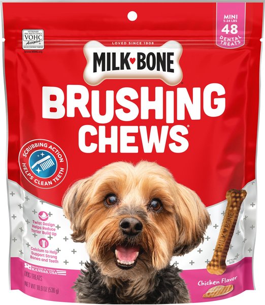 Milk-Bone Original Brushing Chews Daily Dental Dog Treats, Mini, 48 count slide 1 of 8