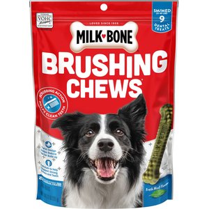 Milk-Bone Fresh Breath Brushing Chews Daily Dental Dog Treats, Small/Medium, 9 count