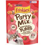 Friskies Party Mix Natural Yums with Real Salmon Flavor Crunchy Cat Treats, 6-oz bag