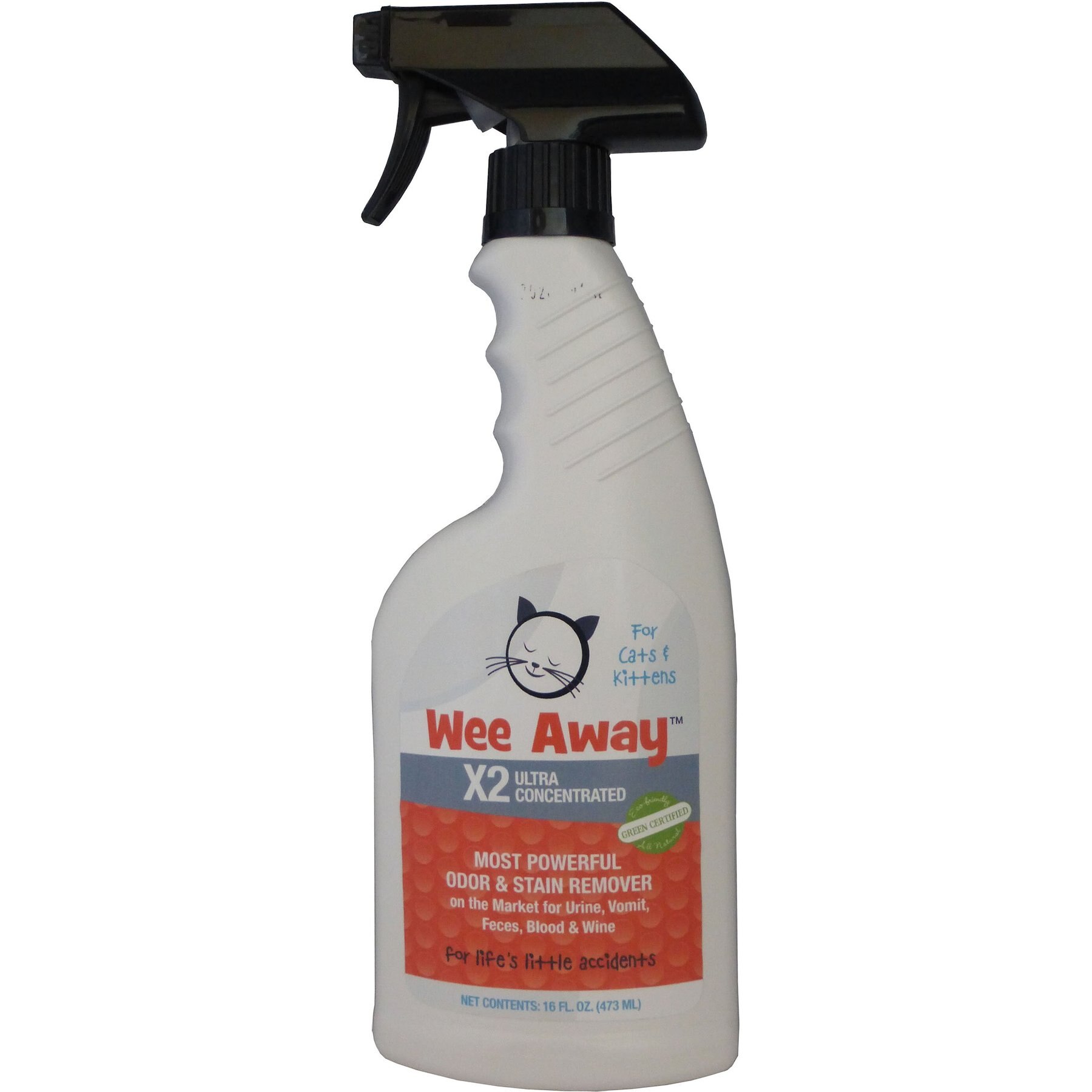 Wee Away X2 Concentrated Urine Stain & Odor Remover Citrus Scented Bio-Enzymatic Cleaner for Cats