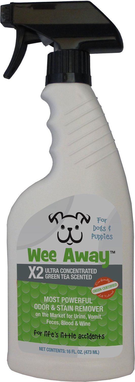 Wee Away X2 Concentrated Urine Stain & Odor Remover Green Tea Scented Bio-Enzymatic Cleaner for Dogs