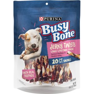 Busy Bone Jerky Twists Small/Medium Dog Treats, 20 count