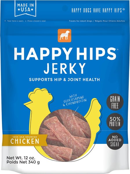 Happy Hips Jerky Chicken Recipe Grain-Free Dog Treats, 12-oz bag slide 1 of 5