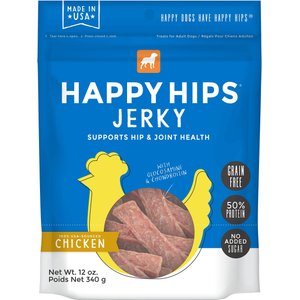 Happy Hips Jerky Chicken Recipe Grain-Free Dog Treats, 12-oz bag