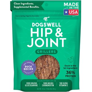 Dogswell Grillers Hip & Joint Duck Recipe Grain-Free Dog Treats, 10-oz bag