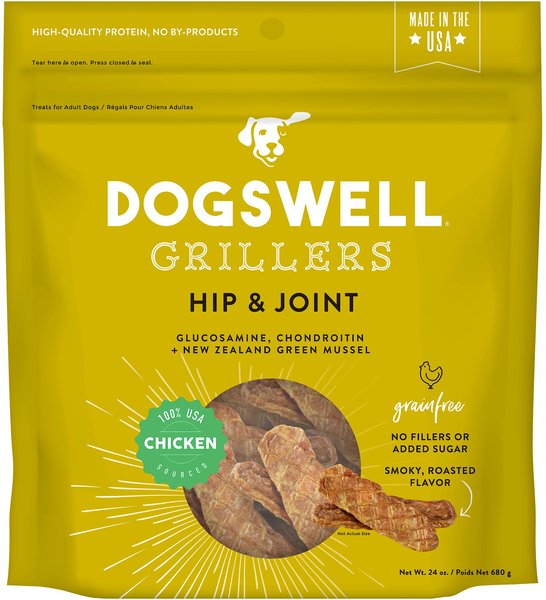 Dogswell Grillers Hip & Joint Chicken Recipe Grain-Free Dog Treats, 24-oz bag slide 1 of 5