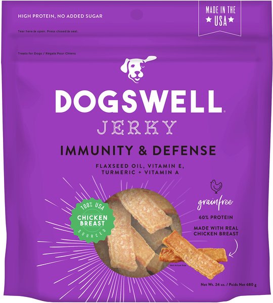 Dogswell Jerky Immune System Chicken Recipe Grain-Free Dog Treats, 24-oz bag slide 1 of 5