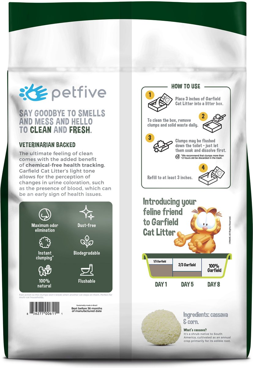 GARFIELD CAT LITTER Super Clump Unscented Clumping Corn Cat Litter, 10