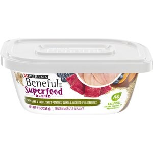 Purina Beneful Superfood Blend With Lamb & Trout in Sauce Wet Dog Food, 9-oz tub, case of 8