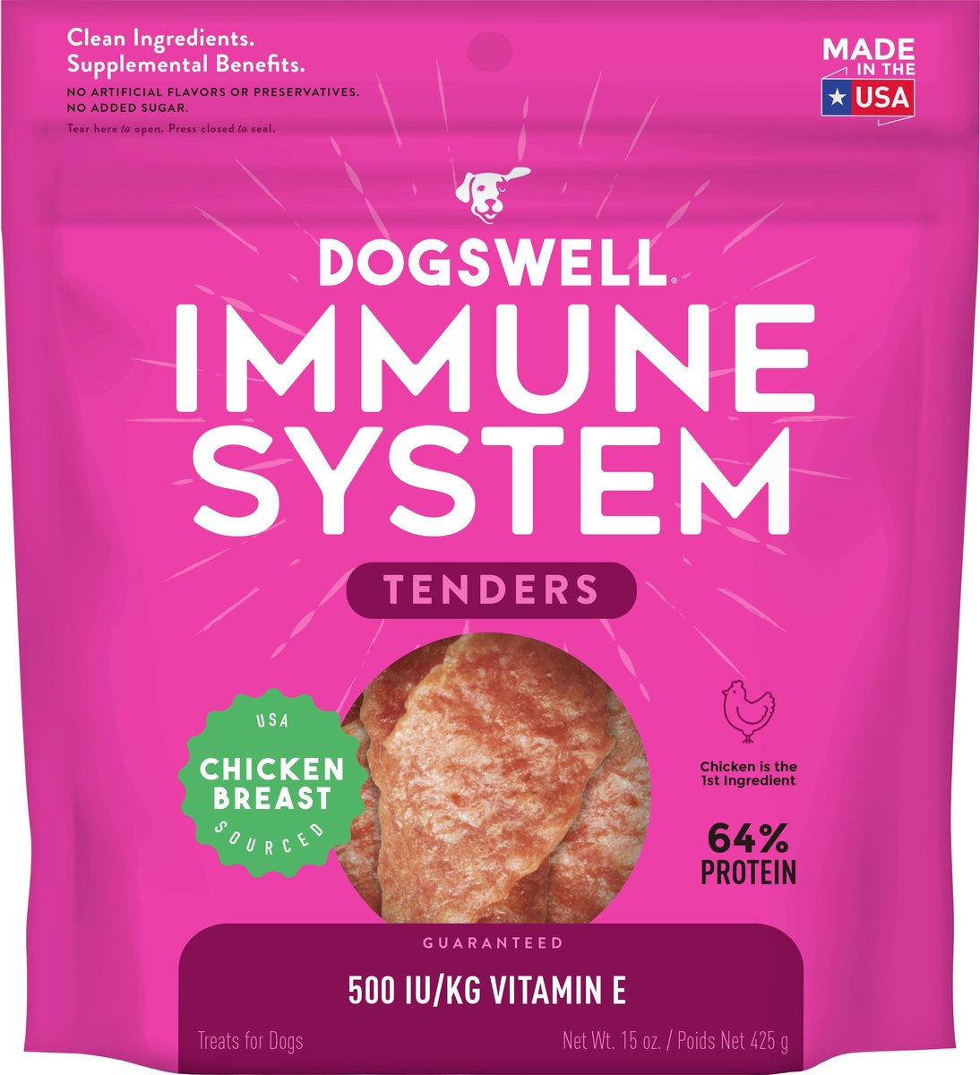 Dogswell Tenders Immune System Chicken Recipe Grain-Free Dog Treats