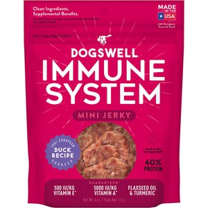 Dogswell Jerky Minis Immune System Duck Recipe Grain-Free Dog Treats, 4-oz bag