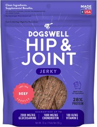 Dogswell Jerky Hip & Joint Beef Recipe Grain-Free Dog Treats, 10-oz bag