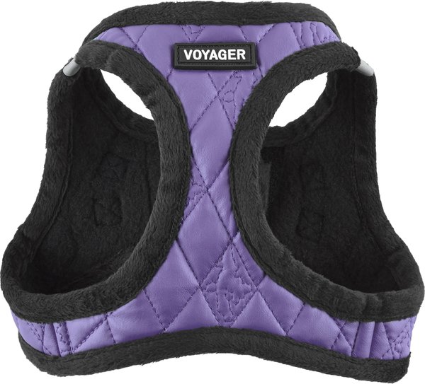 BEST PET SUPPLIES Voyager Padded Faux Leather Dog Harness Purple