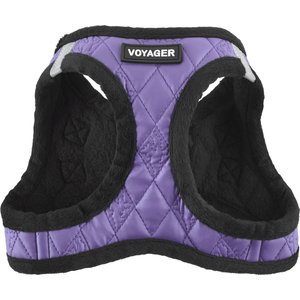 Best Pet Supplies Voyager Padded Faux Leather Dog Harness, Purple, Medium