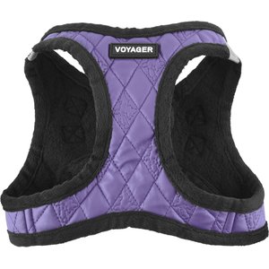 Best Pet Supplies Voyager Padded Faux Leather Dog Harness, Purple, Large