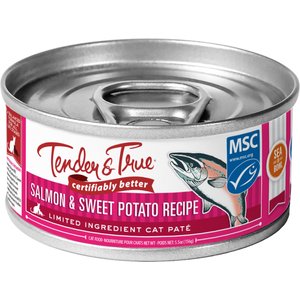 Tender & True Limited Ingredient Salmon & Sweet Potato Recipe Grain-Free Wet Cat Food, 5.5-oz, case of 24