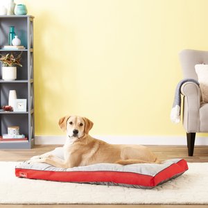 Brindle Soft Orthopedic Pillow Cat & Dog Bed with Removable Cover, Red, 46 x 28 in