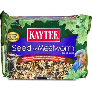 Kaytee Seed & Mealworm Wild Bird Treat Cake, 1.4-lb