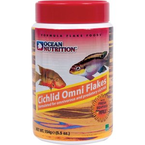 Ocean Nutrition Cichlid Omni Flakes Fish Food, 2.5-oz jar