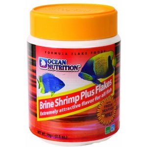 Ocean Nutrition Brine Shrimp Plus Flakes Fish Food, 1.2-oz jar