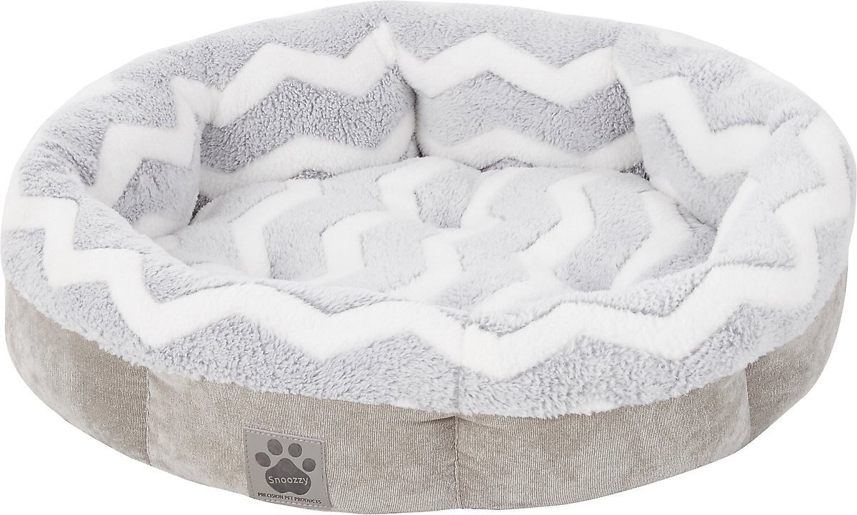 PRECISION PET PRODUCTS SnooZZy Round Shearling Bolster Dog Bed, 21-in ...