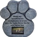 Pawprints Remembered Pet Memorial Stone with Picture Frame