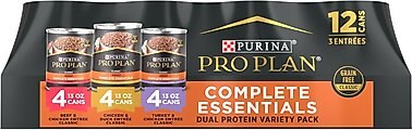 Purina Pro Plan Savor Classic 3 Entrees Variety Pack Grain-Free Canned Dog Food, 13-oz, case of 12