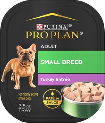 Purina Pro Plan Focus Small Breed Turkey Entree Grain-Free Wet Dog Food, 3.5-oz tray, case of 12