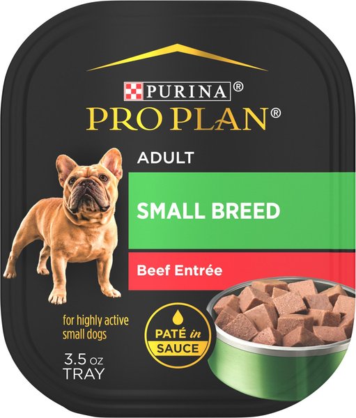 Purina Pro Plan Focus Small Breed Beef Entree Grain-Free Wet Dog Food, 3.5-oz tray, case of 12 slide 1 of 11