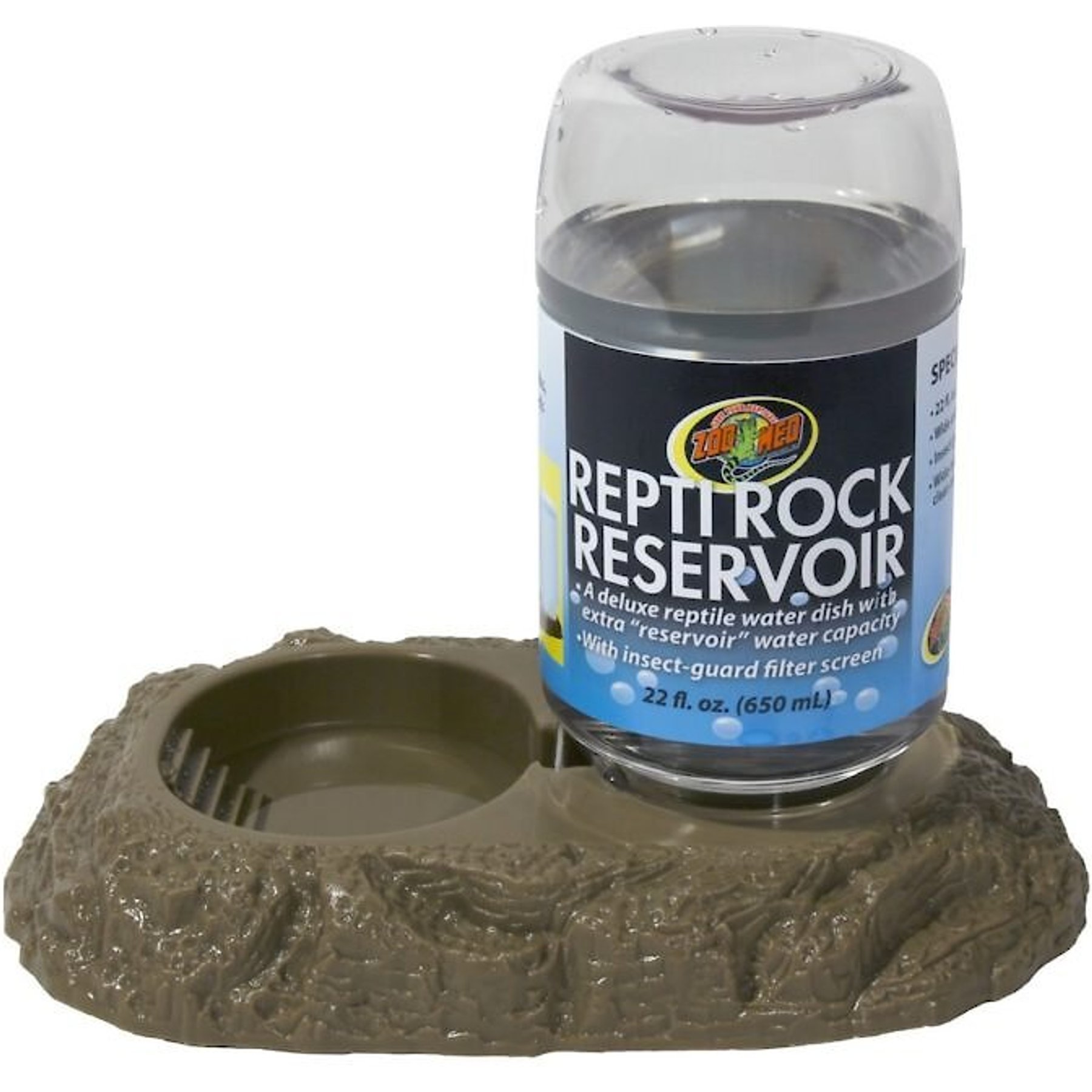 ZOO MED Repti Rock Reservoir Reptile Water Bottle, 22oz bottle