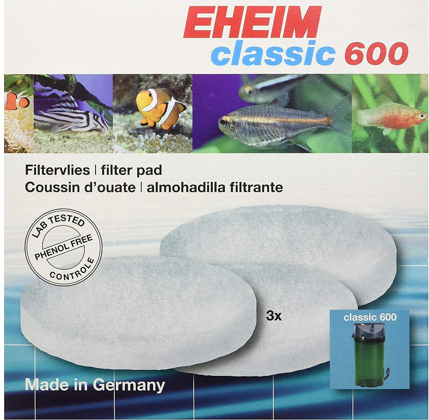 Generic Blue Coarse Foam Media Filter Pads For Eheim Classic 2217 2616171 