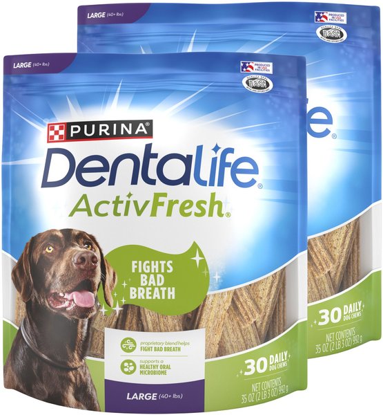 DentaLife ActivFresh Daily Oral Care Large Dental Dog Treats, 60 count slide 1 of 11