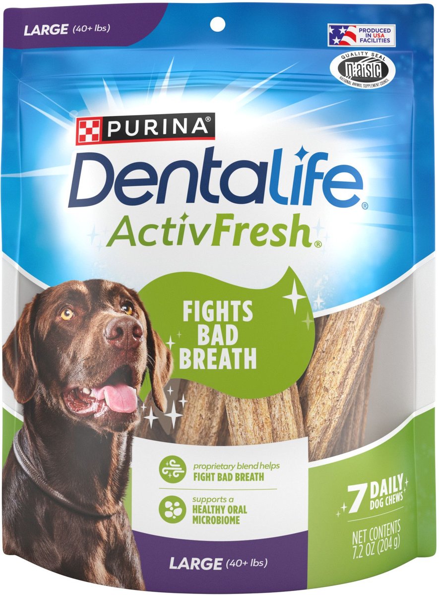 DENTALIFE ActivFresh Daily Oral Care Large Dental Dog Treats, 7 count