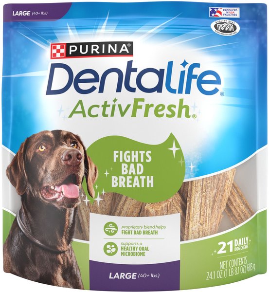 DentaLife ActivFresh Daily Oral Care Large Dental Dog Treats, 21 count slide 1 of 11
