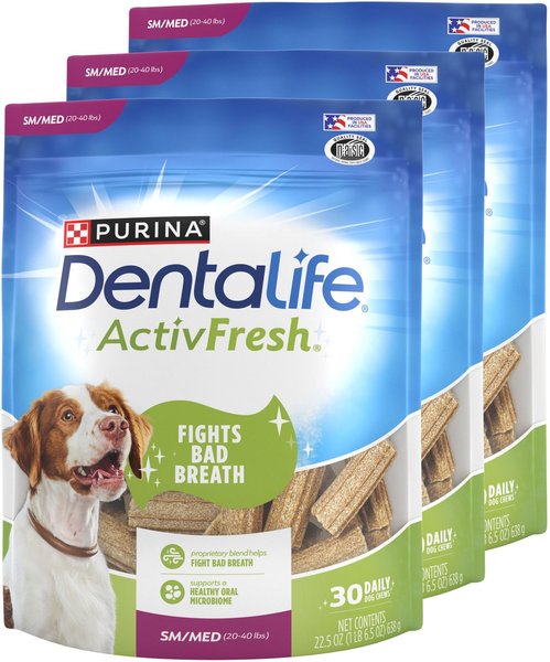 DENTALIFE ActivFresh Daily Oral Care Small/Medium Dental Dog Treats, 90 ...