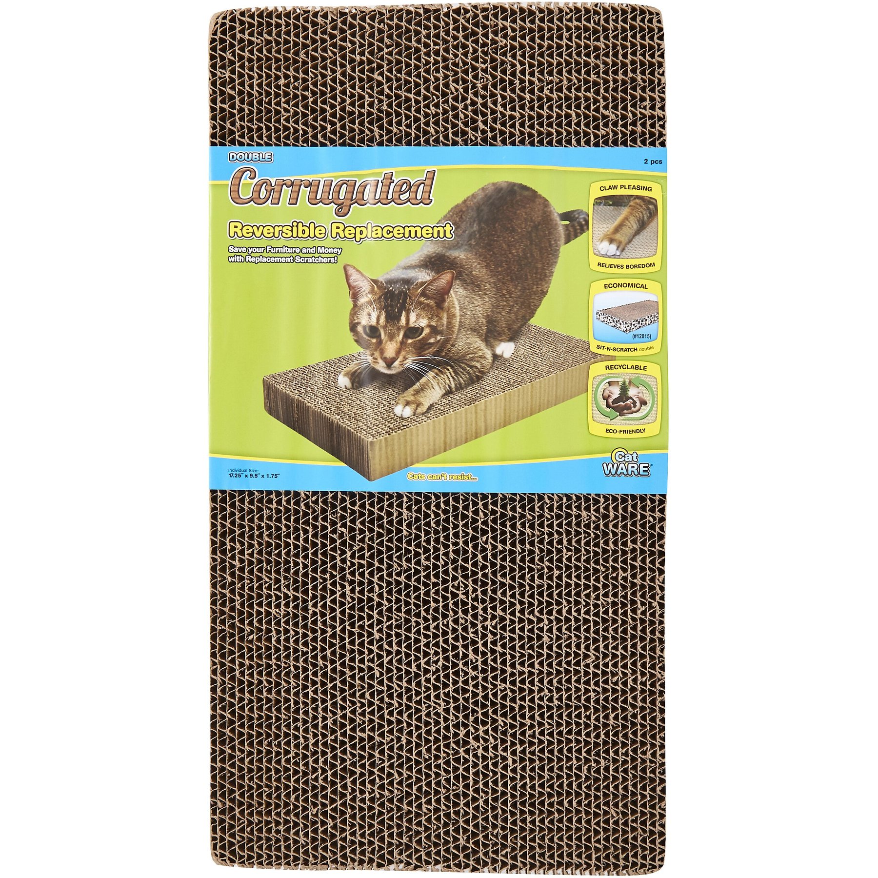 Ware Corrugated Cat Scratcher Toy Replacement with Catnip