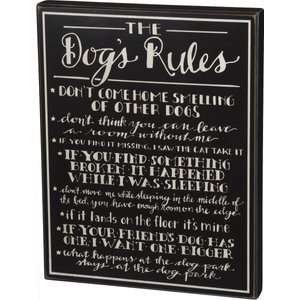 Primitives By Kathy "The Dog's Rules" Wall Décor