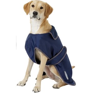WeatherBeeta Windbreaker Navy 420D Deluxe Dog Coat, 26-in