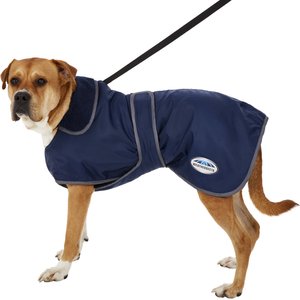 WeatherBeeta Windbreaker Navy 420D Deluxe Dog Coat, 30-in