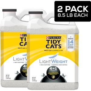 Tidy Cats Lightweight 4-in-1 Scented Clumping Clay Cat Litter, 8.5-lb jug, case of 2