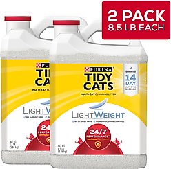 Tidy Cats Lightweight 24/7 Scented Clumping Clay Cat Litter, 8.5-lb jug, case of 2