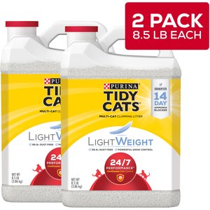 Tidy Cats Lightweight 24/7 Scented Clumping Clay Cat Litter, 8.5-lb jug, case of 2